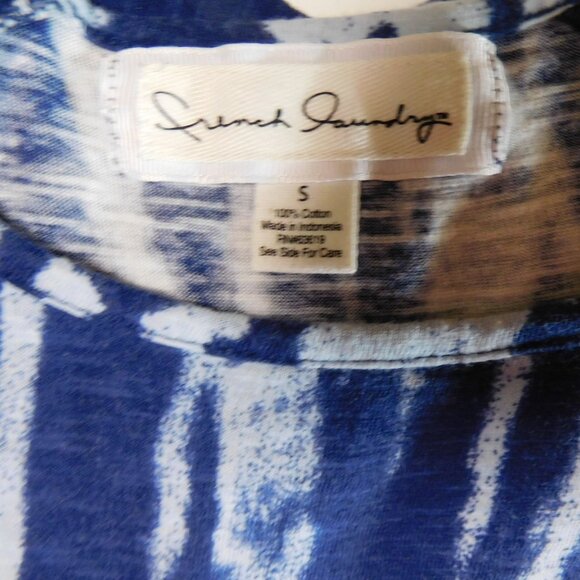 Women's French Laundry Navy Tie-Dye Blue Shirt Sz. S RN# 63619 - Picture 6 of 6
